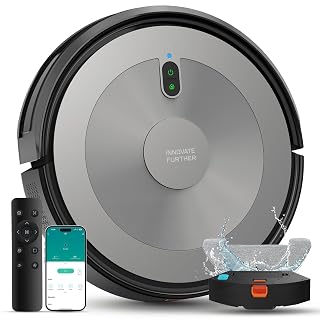 Robot Vacuum and Mop Combo, 5000Pa 3-in-1 Robotic Vacuum Cleaner, Brushless Motor, Tangle-Free Design, Smart App/Alexa Control, Auto Charging & Schedule, ideal for Pet Hair, Hard Floor and Carpet - Amazon product rated Grade A