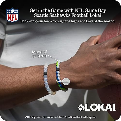 Miniatura 91 de Lokai NFL Football Collection - Pulseras de cuentas para hombres y mujeres, joyería de silicona, pulsera de moda para un ajuste cómodo