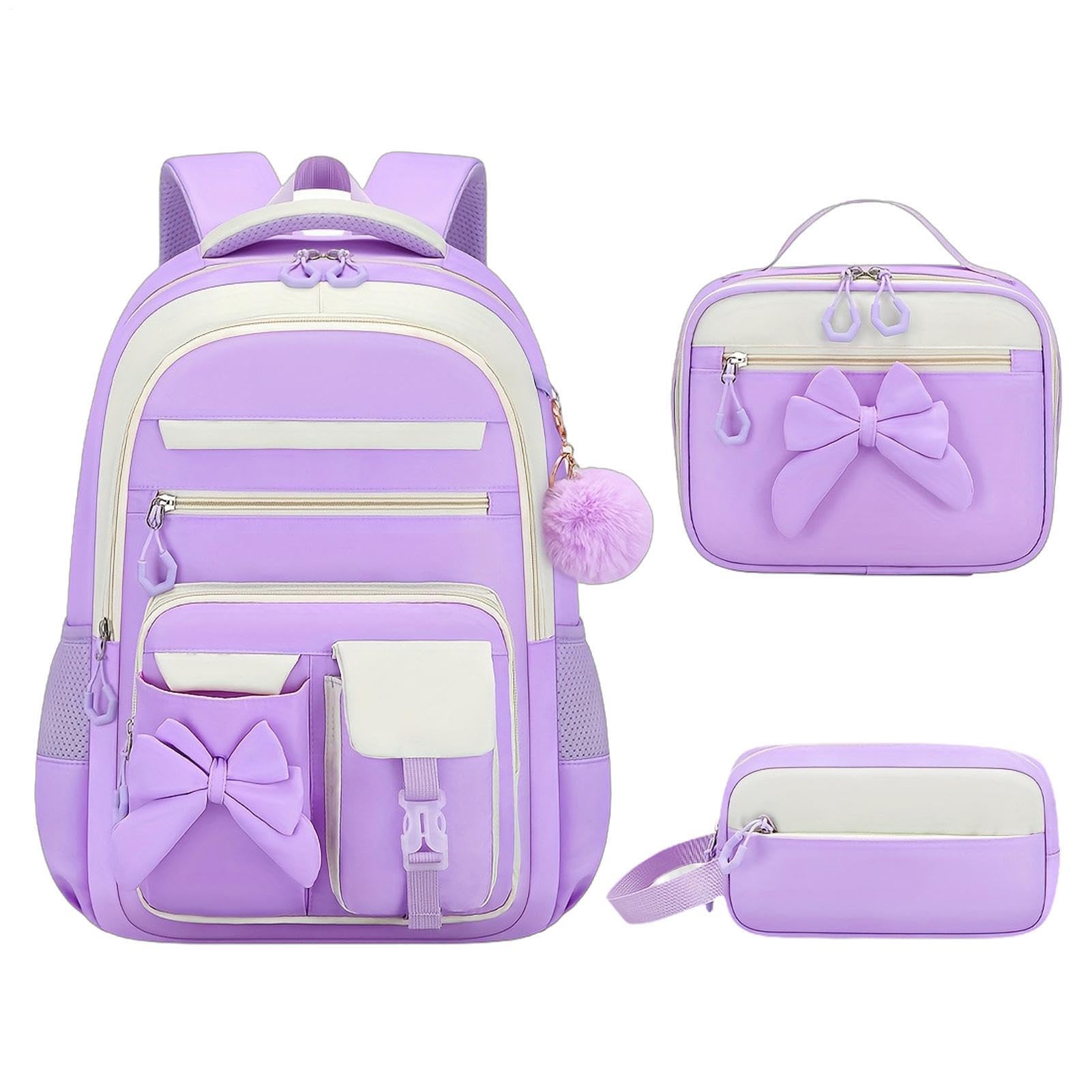Zaino da viaggio impermeabile di grande capacità multi-tasca per ragazze, B, Refer to description, Unisex | Borsa per libri elementare per studenti in età prescolare e media, bambini, ragazzi, ragazze, tennis