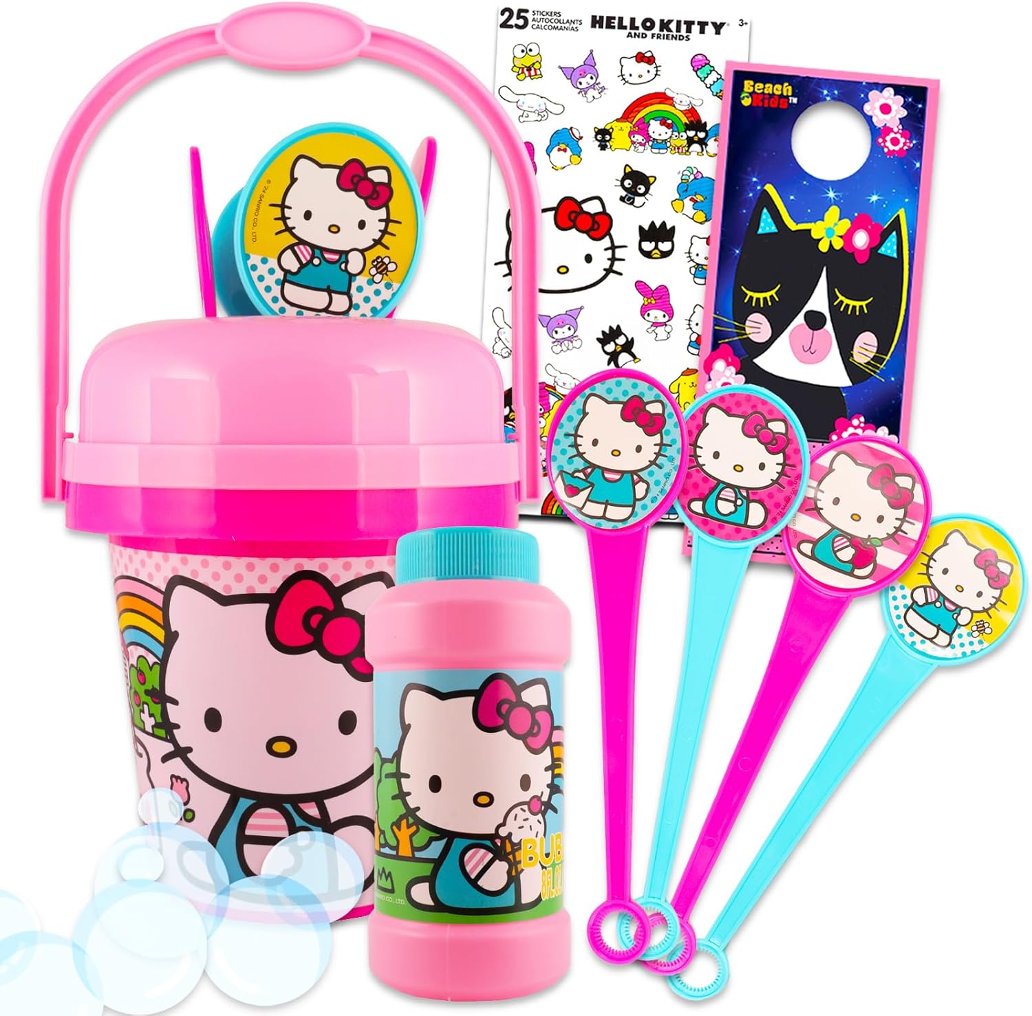 Amazon.com: Hello Kitty Bubble Wand Set for Girls - Bundle with No ...