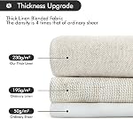 MIULEE Non-See-Through Privacy Linen Curtains 2 Panels, Light Filtering Window Curtains Farnhouse Textured Back Tab Semi Sheer Drapes for Bedroom Living Room, 52 x 84 Inches Long, Natural White