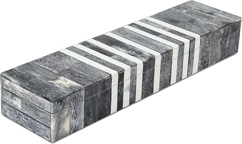 Miniatura 10 de Handicrafts Home - Caja decorativa hecha a mano con diseño Kept Safari, patrón de marfil, para organizar, decorar y guardar recuerdos, estilo