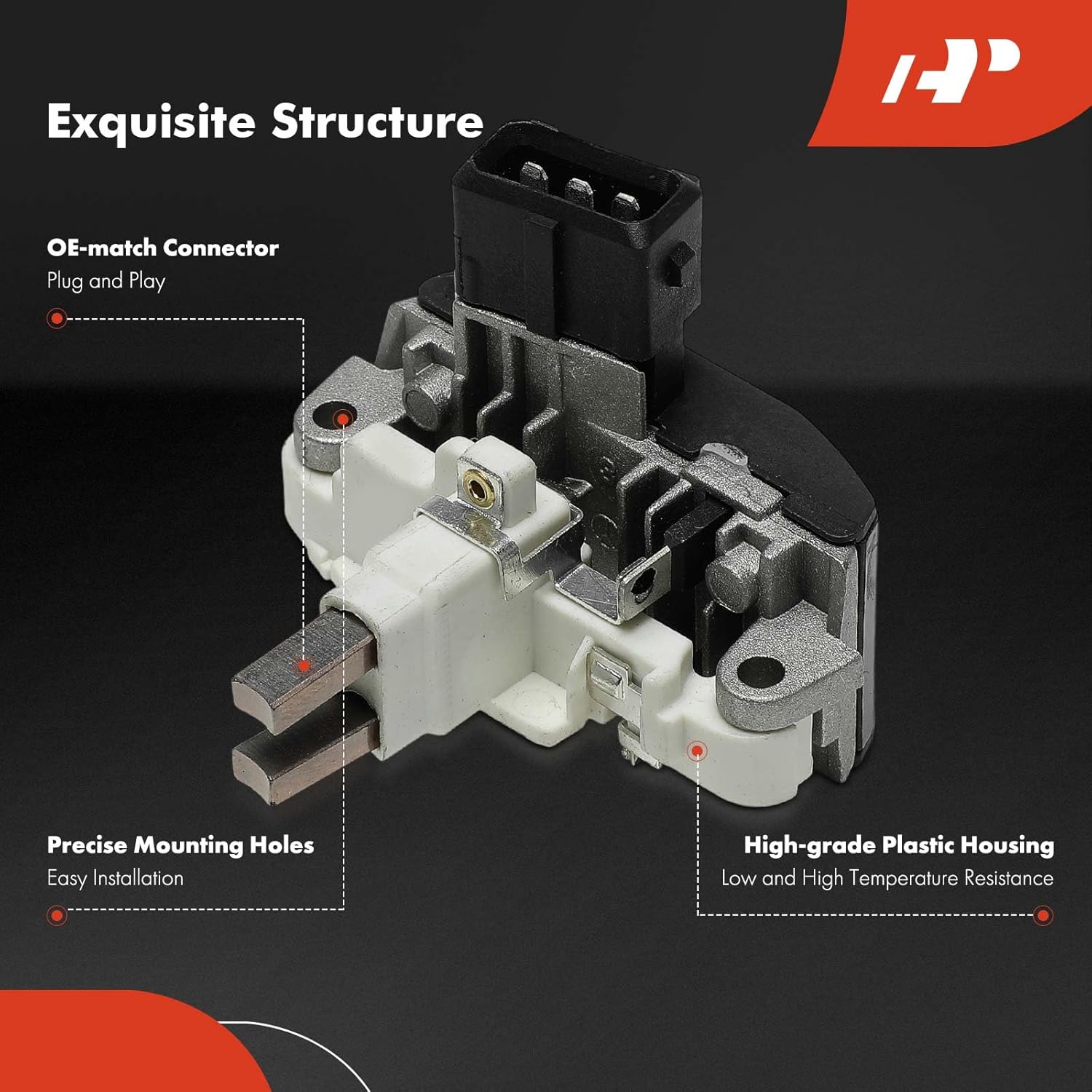 A-Premium Alternator Voltage Regulator Compatible with BMW 323Ci 2000, 323i 1999-2000, 328Ci 2000, 328i 1999-2000, 528i 1997-2000, 540i 1997-1998, 740iL, 750iL, 840Ci, M5, Z3, 14.5V A-Circuit