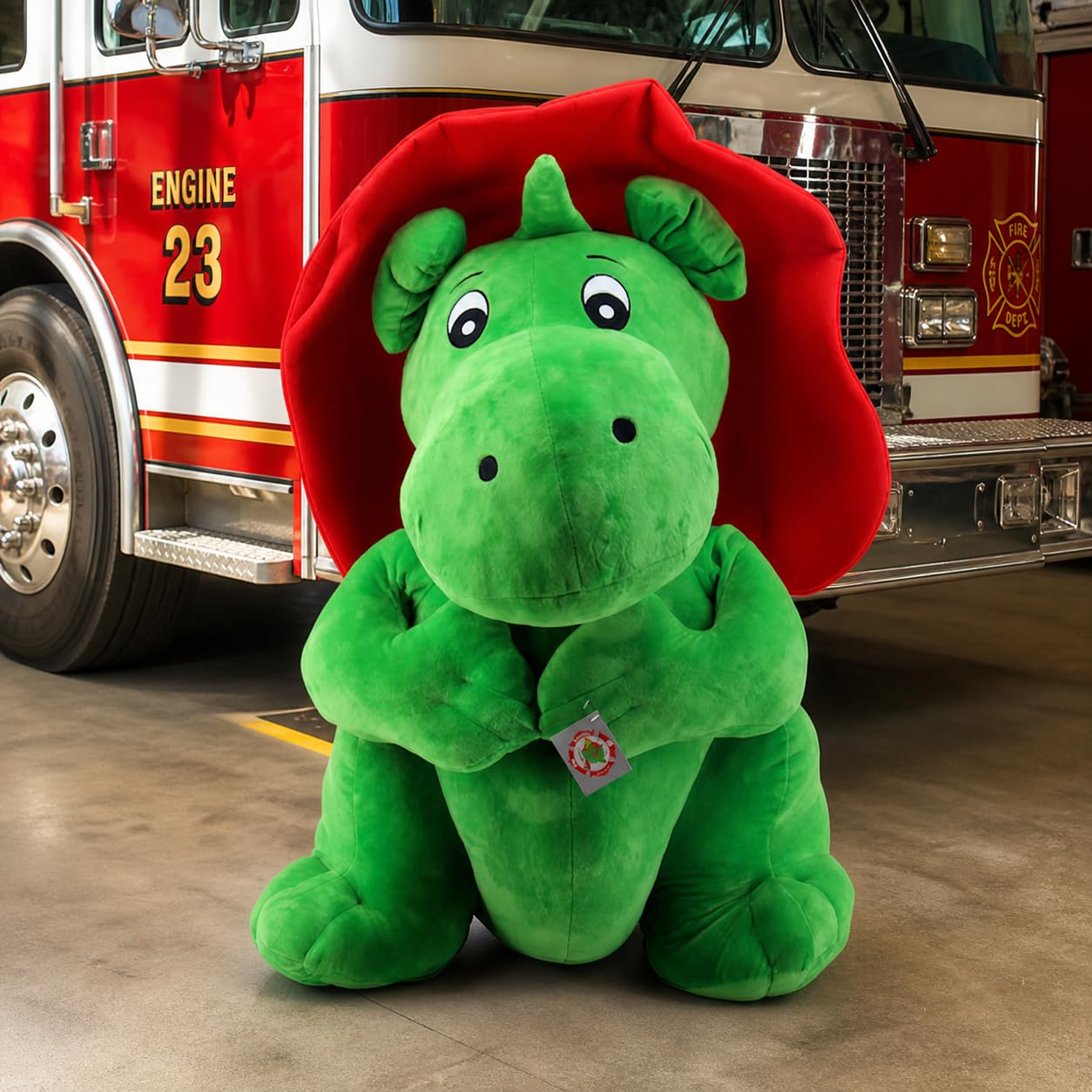 Sweety Toys 8100 Drache XXL RIESEN Plüschtier GRISU Plüsch ca. 90 cm | Feuerwehr Maskottchen