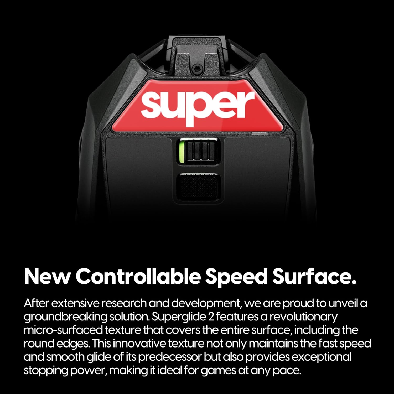 Superglide2 - New Controllable Speed Textured Surface Smoothest Mouse Feet/Glides Made with Ultra Strong Glass Smooth and Durable Sole for Logitech G900/903[RED]