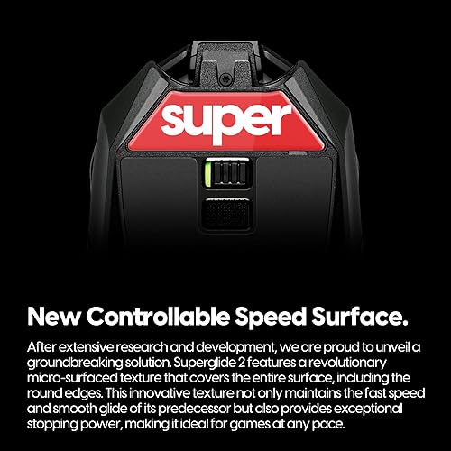 Miniatura 2 de Superglide2 - Nueva superficie texturizada de velocidad controlable, pies de ratón más suaves, fabricados con vidrio ultra fuerte, suela lisa y