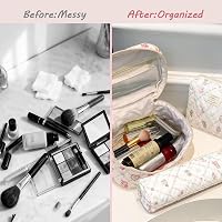 Beauty case a doppio strato, morbido e liscio, organizer per il trucco, da donna, da viaggio, per il trucco, da donna, Colore: rosa., taglia unica