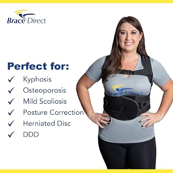 TLSO Thoracic Full Back Brace L0456 L0457 Plus Extension Panel Plus Hot/Cold Pack Insert