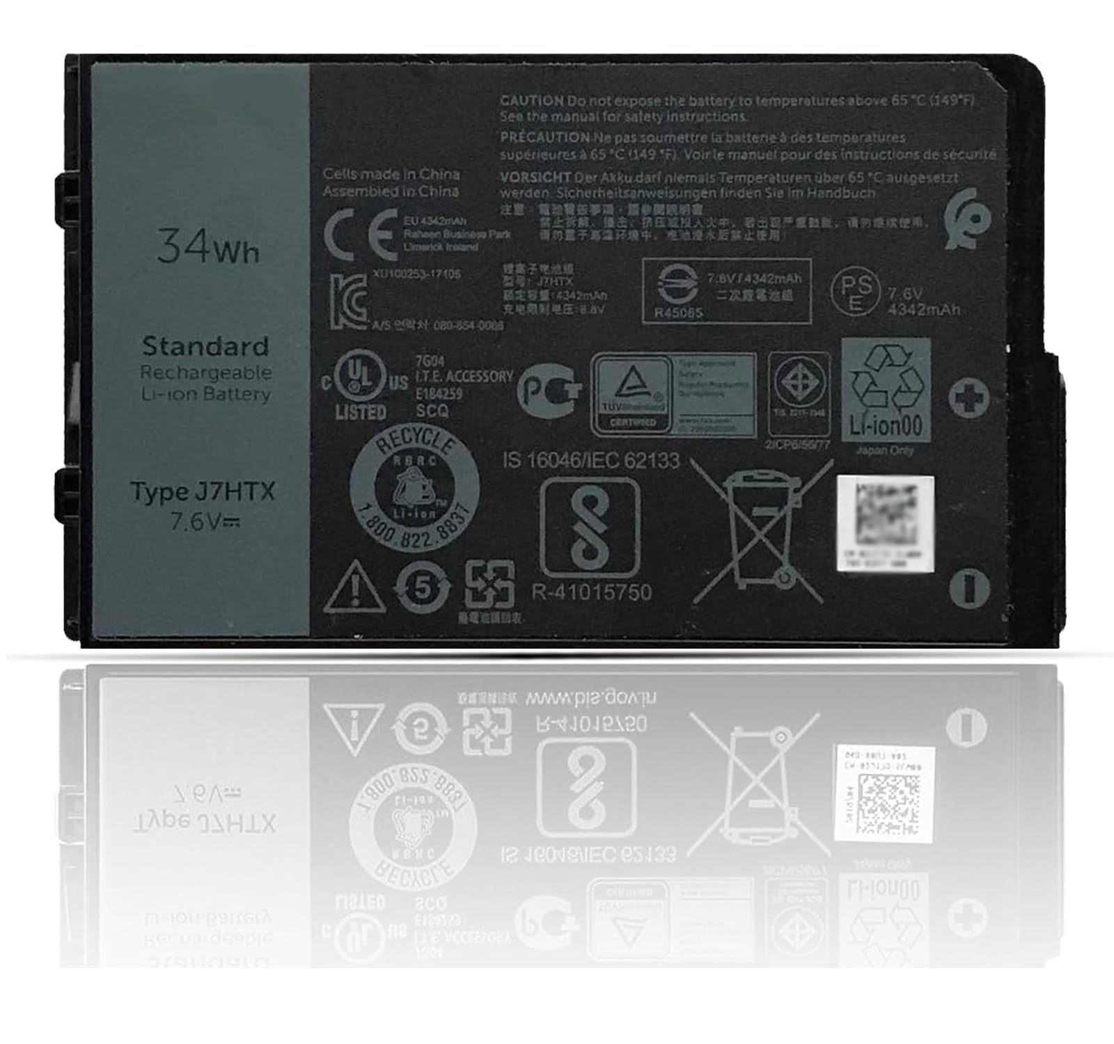 ASODI J7HTX 7XNTR Laptop Battery Compatible with Dell Latitude 7202 7212 7220 Rugged Extreme Table Series 02JT7D FH8RW J82G5 7.6V 34Wh 4342mAh