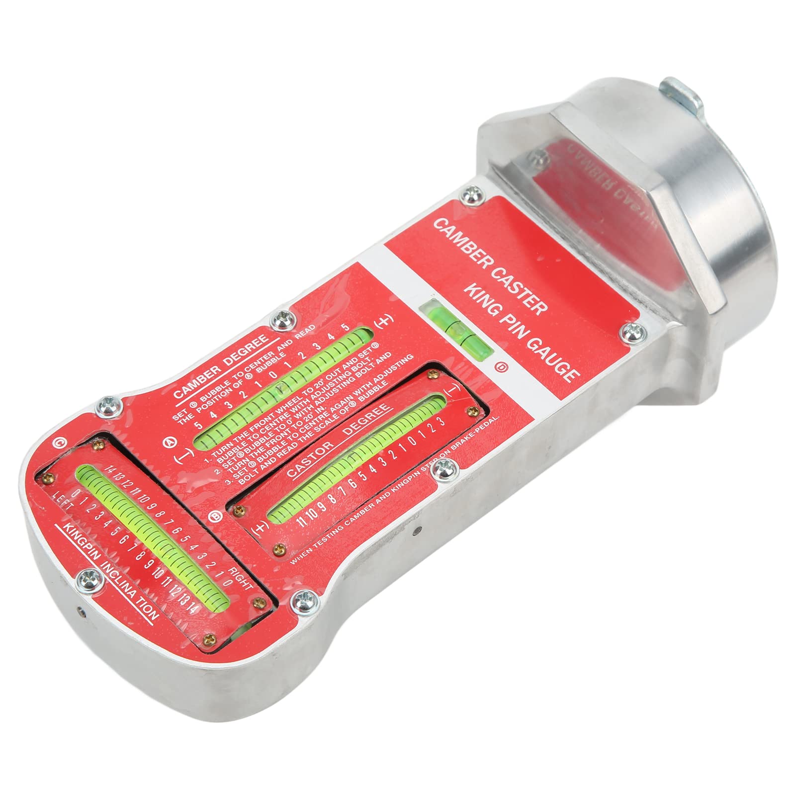 Magnetischer Sturz -Castor Kingpin -Messgeräte -Auto -Ausrichtungswerkzeug, Professioneller Metallmesser mit Stabiler Werkzeugkasten für Automobilwagen, Fester Sturz +5 ° Bis -5