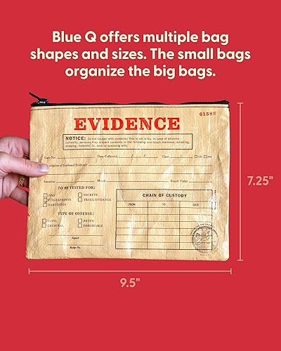 Miniatura 10 de Blue Q Bolsa con cremallera, hecha de 95% material reciclado, 7.25 pulgadas de alto x 9.5 pulgadas de ancho, cremallera gruesa colorida