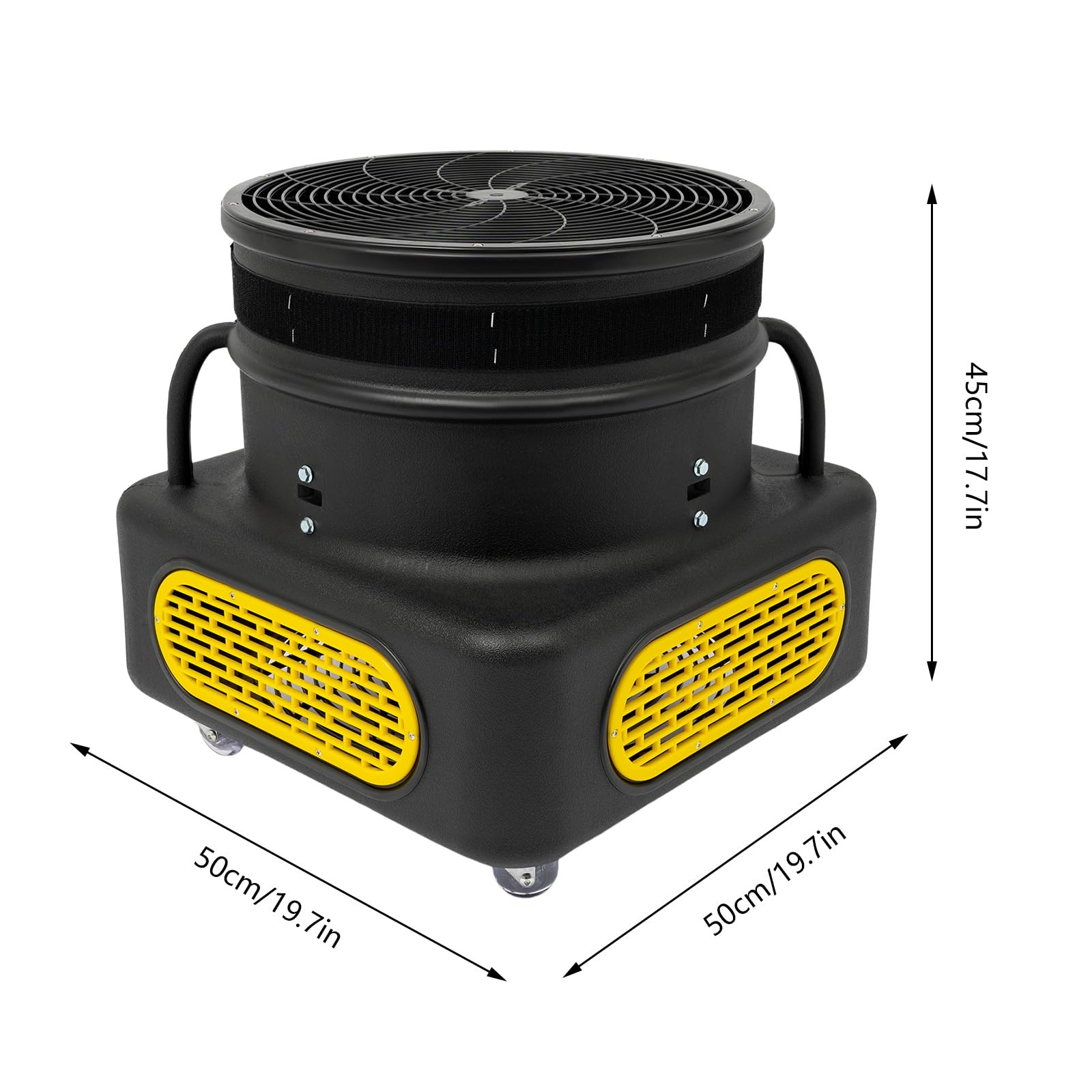 Luftgebläse 750W Radialgebläse 2800rpm Turbolüfter Druckventilator mit 4 Rädern (Schwarz)