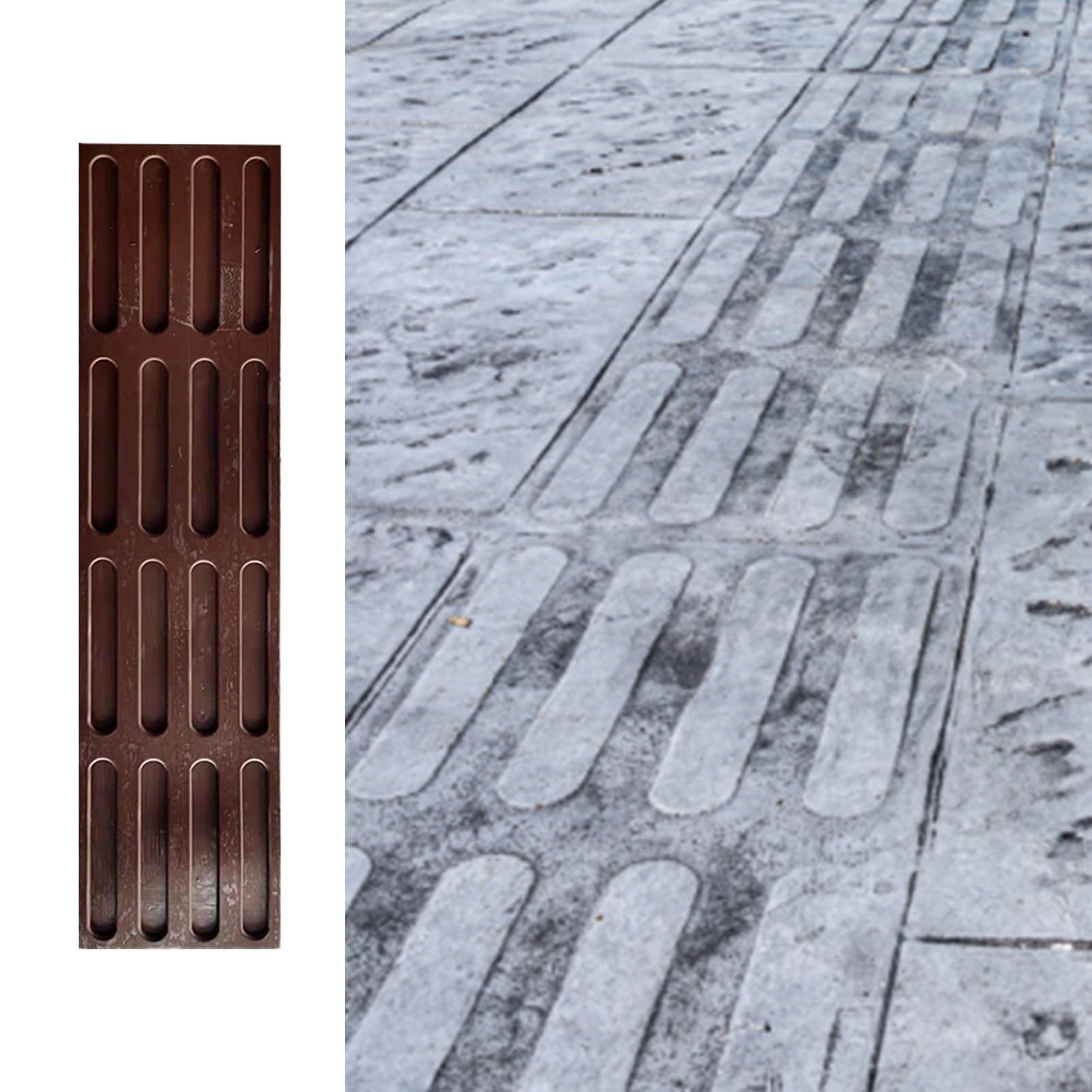 JYBNBBE Tactile Paving Concrete Stamps Mats, Concrete Texturing Cement Stamps Mold, PU Blind Pathway Imprint Mat, Concrete Stamping Tools for Sidewalk (120x30cm(47.2x11.8)