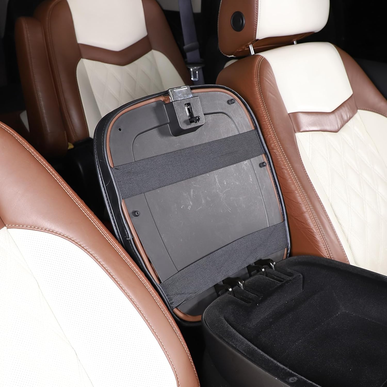 Center Console Armrest Cover Compatible with Cadillac Escalade 2007-2014 Accessories, Leather Armrest Lid Cushion Pad, Armrest Seat Box Cover Mat for Escalade