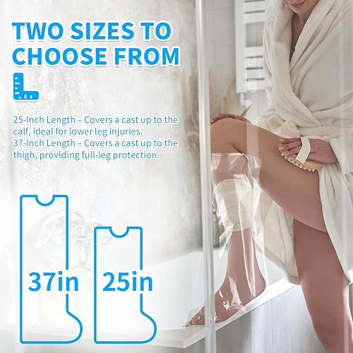 Miniatura 2 de FRONTLINE Funda fundida impermeable para piernas de ducha, protector de yeso para adultos, cubierta reutilizable para pies, rodilla, tobillo,