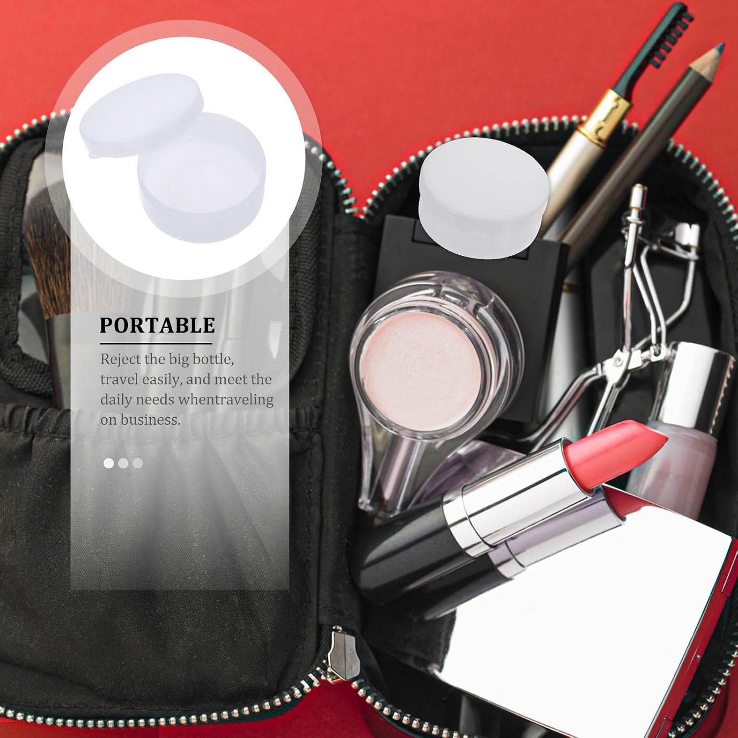30pcs White round Travel Containers for Skincare Made of Pe, Portable Sampling Cosmetic Cream Jars, Leak-proof Lotion Dispenser Bottles for Travel and Daily Use