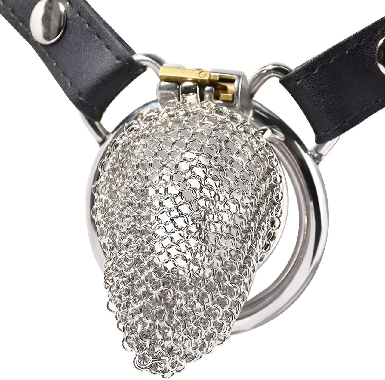 304 Silver Stainless Steel Male Chastity Device with Adjustable Wearing Belt, Breathable Mesh Birdcage Design Adult Toy for Secure Wear