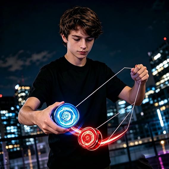 2‑Pack Light Up Yoyos, Responsive Metal Trick Yo‑Yos
