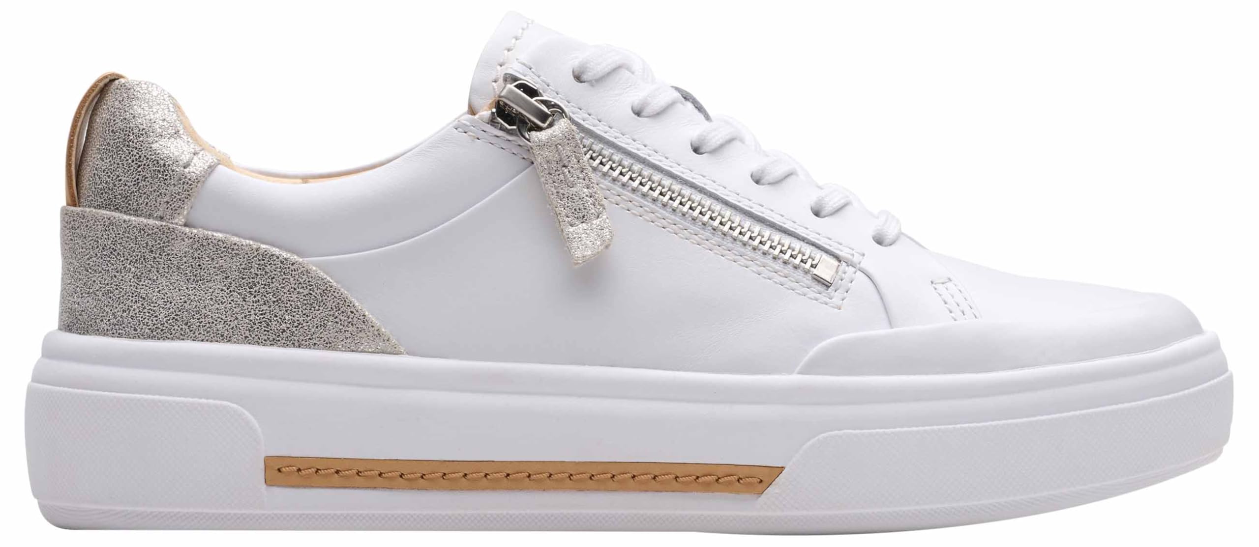 Clarks Sneaker casual da donna Argento Combi Lea, 40 EU