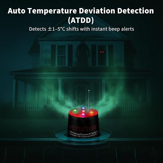 Ghost-Hunting-Paranormal-Investigation-Equipment, Radiating Electromagnetic Pod 2.0, ATDD & 5 Sensitivity Levels, EMF Detector with Temperature Deviation Detection for Ghost Hunters and Investigators
