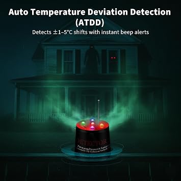 Ghost-Hunting-Paranormal-Investigation-Equipment, Radiating Electromagnetic Pod 2.0, ATDD & 5 Sensitivity Levels, EMF Detector with Temperature Deviation Detection for Ghost Hunters and Investigators