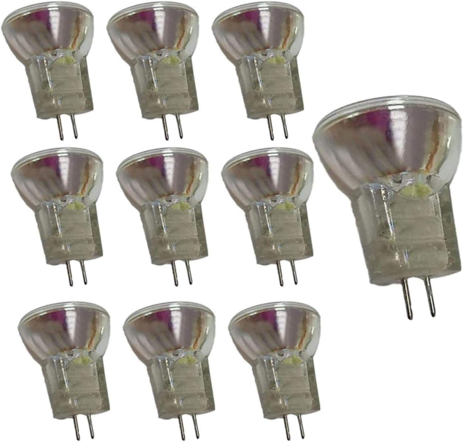MR8 Halogen Bulb 12V 5W Mini MR8 Halogen Spotlight Bulbs 12V 35W MR8 Halogen Spot Lamp GU4 Bi-Pin Base Dimmable 10Pc 10W