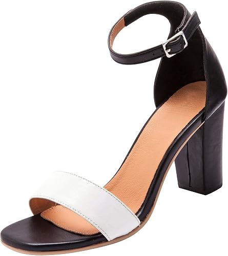 Balsamik - Sandalias Piel Bicolor - Mujer - Size : 36 - Colour :  Negro/Blanco : Amazon.es: Zapatos y complementos