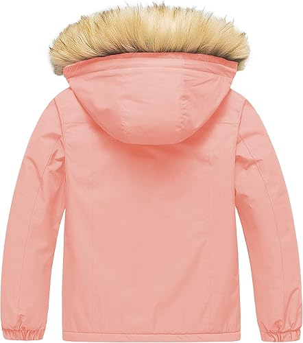 Miniatura 2 de Pursky Chaqueta de esquí impermeable para niña, abrigos de nieve de invierno para niños, chaqueta impermeable de forro polar