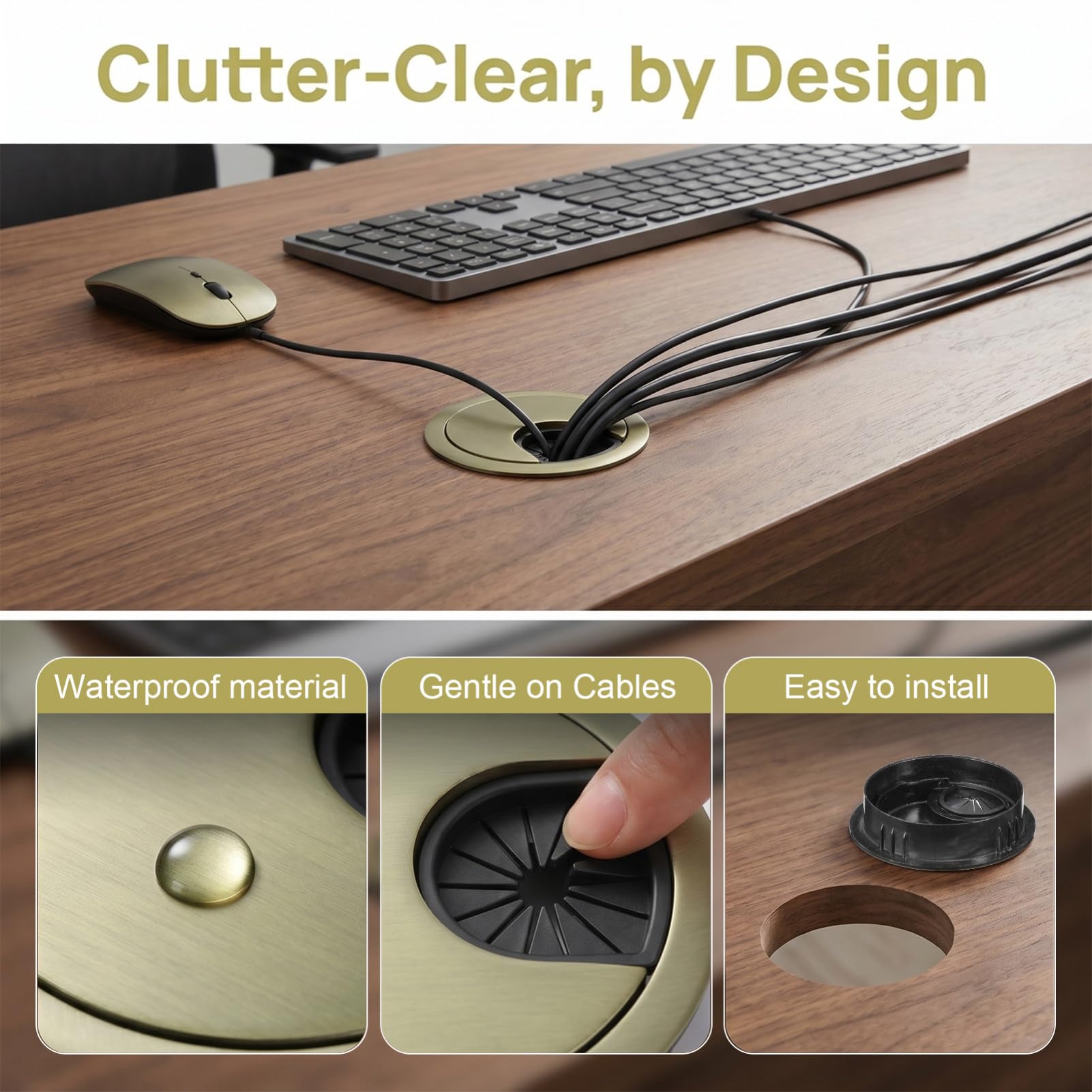 OSALADI 10stücke Runde Kabeldurchführungen Für Saubere Desktop-kabelorganisation Elegantes Design Zur Effektiven Versteckung Von Kabeln Einfache Installation Für Jeden Arbeitsplatz