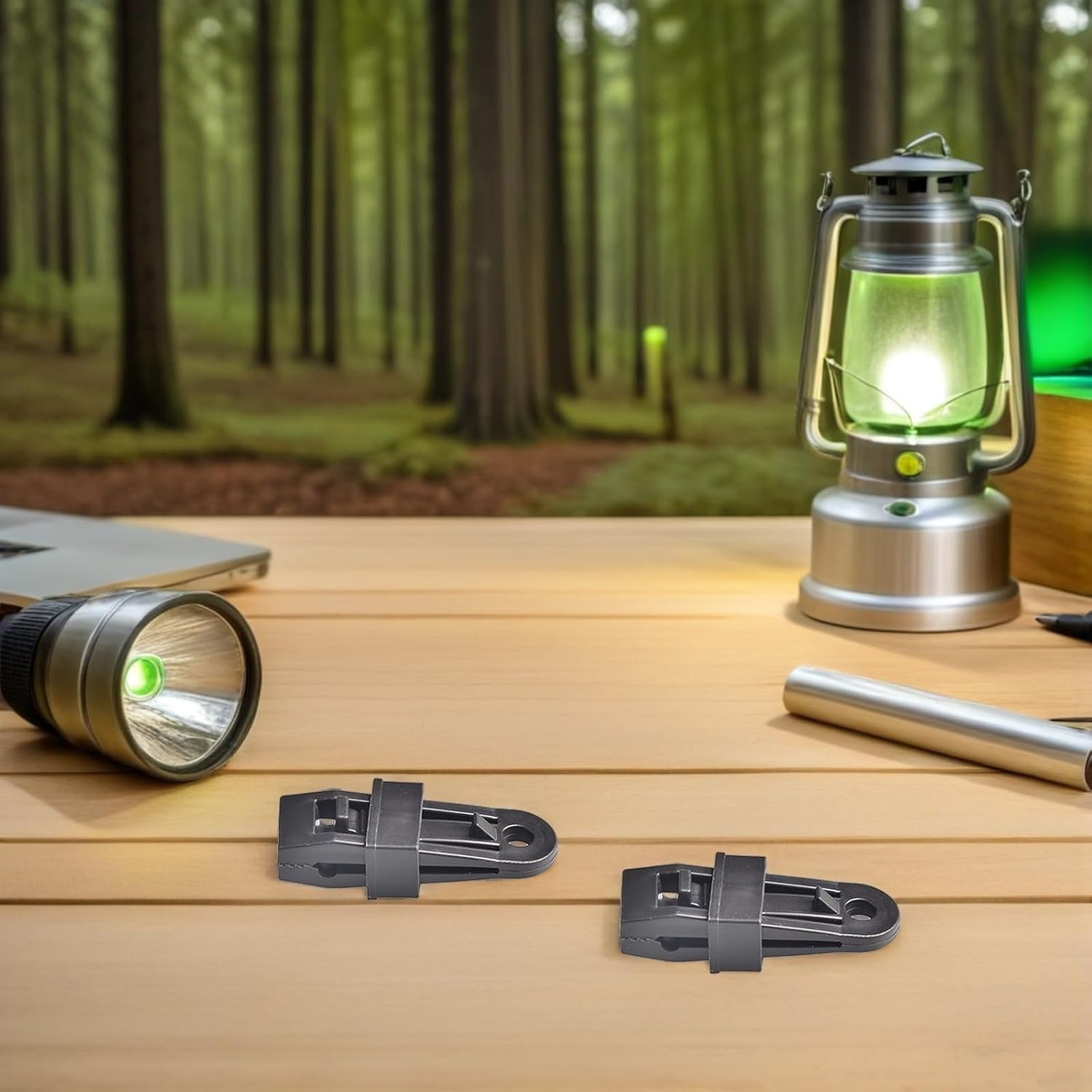 30pcs Black Plastic Tarp Clips with Lock Grip for Hiking