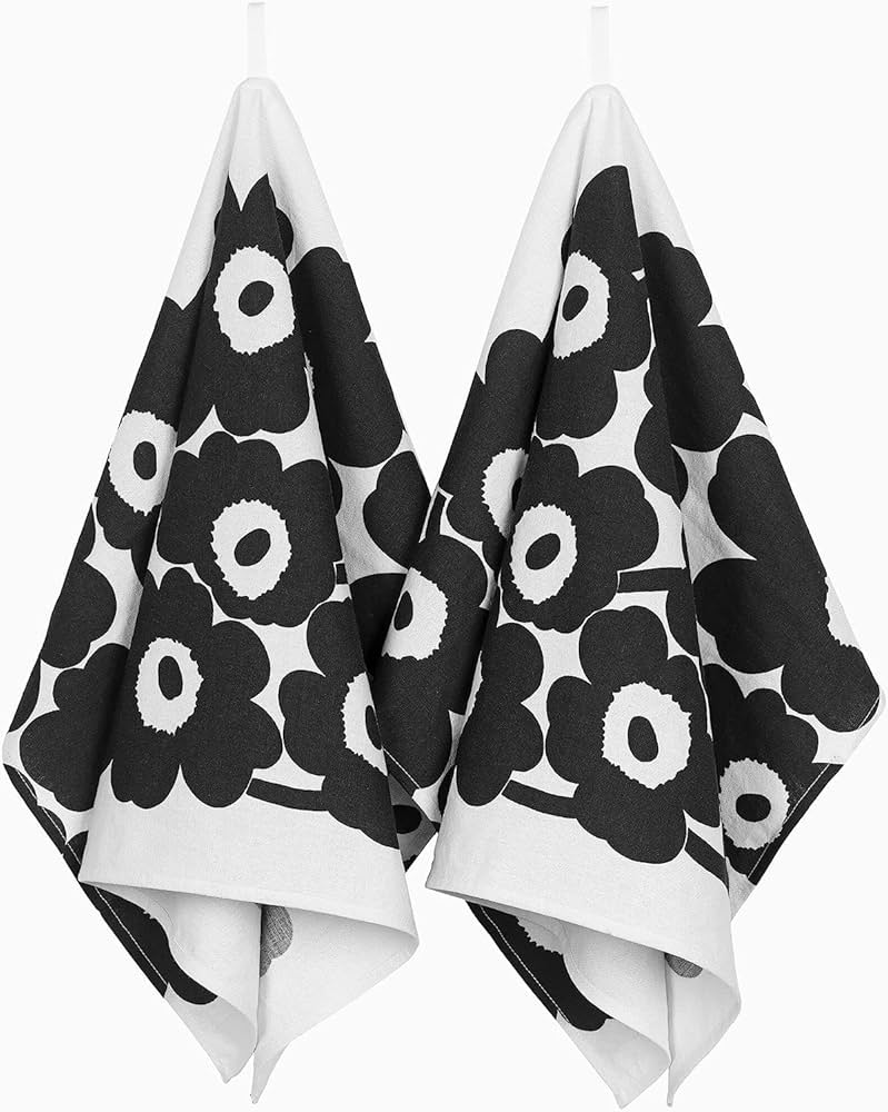 Amazon.com: MARIMEKKO Unikko Cotton Linen Kitchen Towel Set