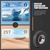 Vista 2 de Cinta de arnés de cables de 3/4 pulgadas x 82 pies (2 rollos), cinta eléctrica de tela automotriz de alta temperatura, alta resistencia a