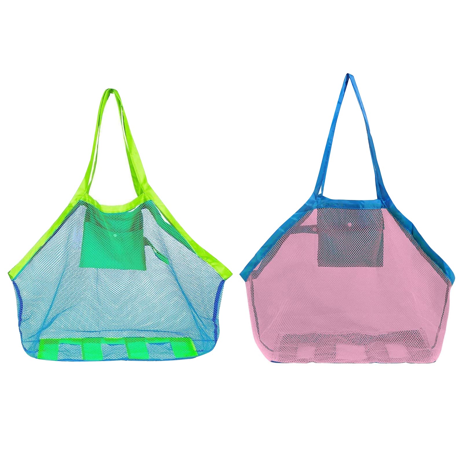 2 Piezas Plegable Bolsas y Red Para Juguetes Bolsa Plegable De Malla Playa Bolsa De Juguetes De Playa Bolsa De Playa De Juguete Portátil Para Nadar En La Playa, Bolsa De Juguetes Para Niños
