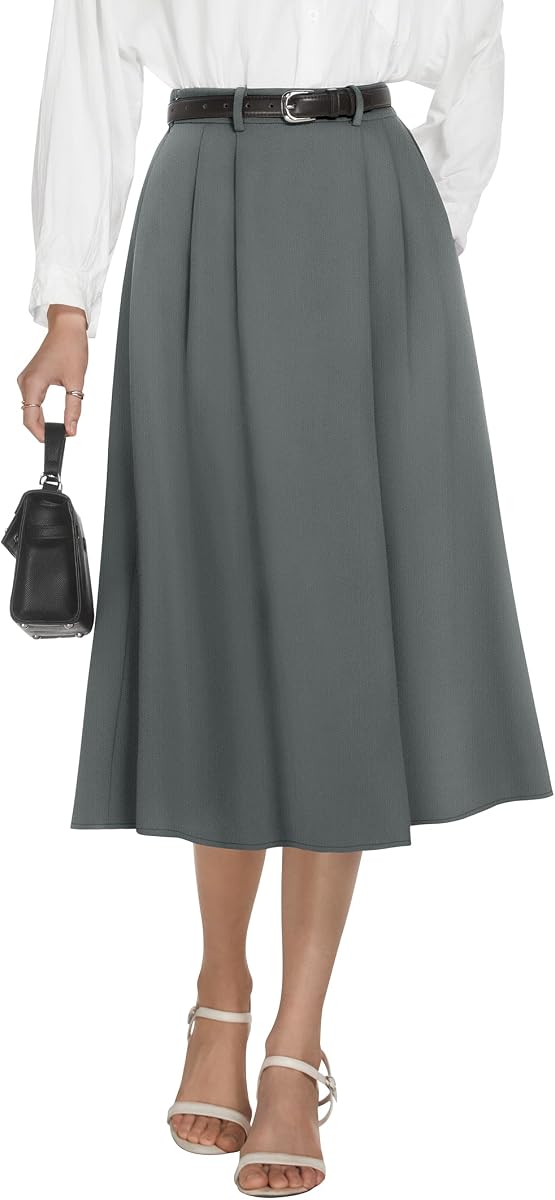 A-Line Midi Skirts for Women Business Skirt