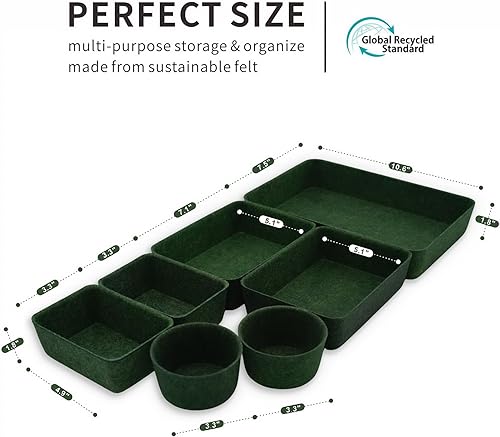 Miniatura 6 de Welaxy Bandejas organizadoras de cajones de lujo silenciosas, cajas divisorias de fieltro para almacenamiento de oficina, hogar, decoración