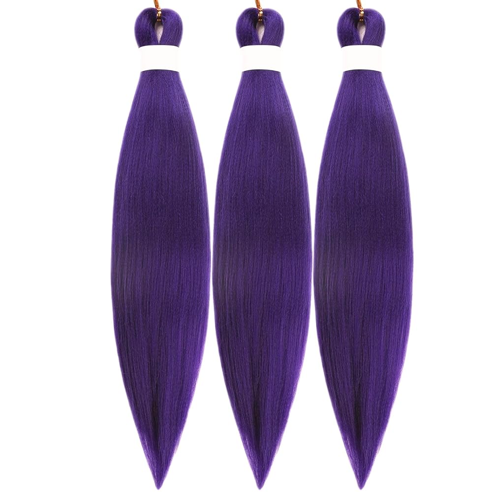 Kids Braiding Hair Pre stretched Purple Braiding Hair 16 inch Braid Hair for Kids