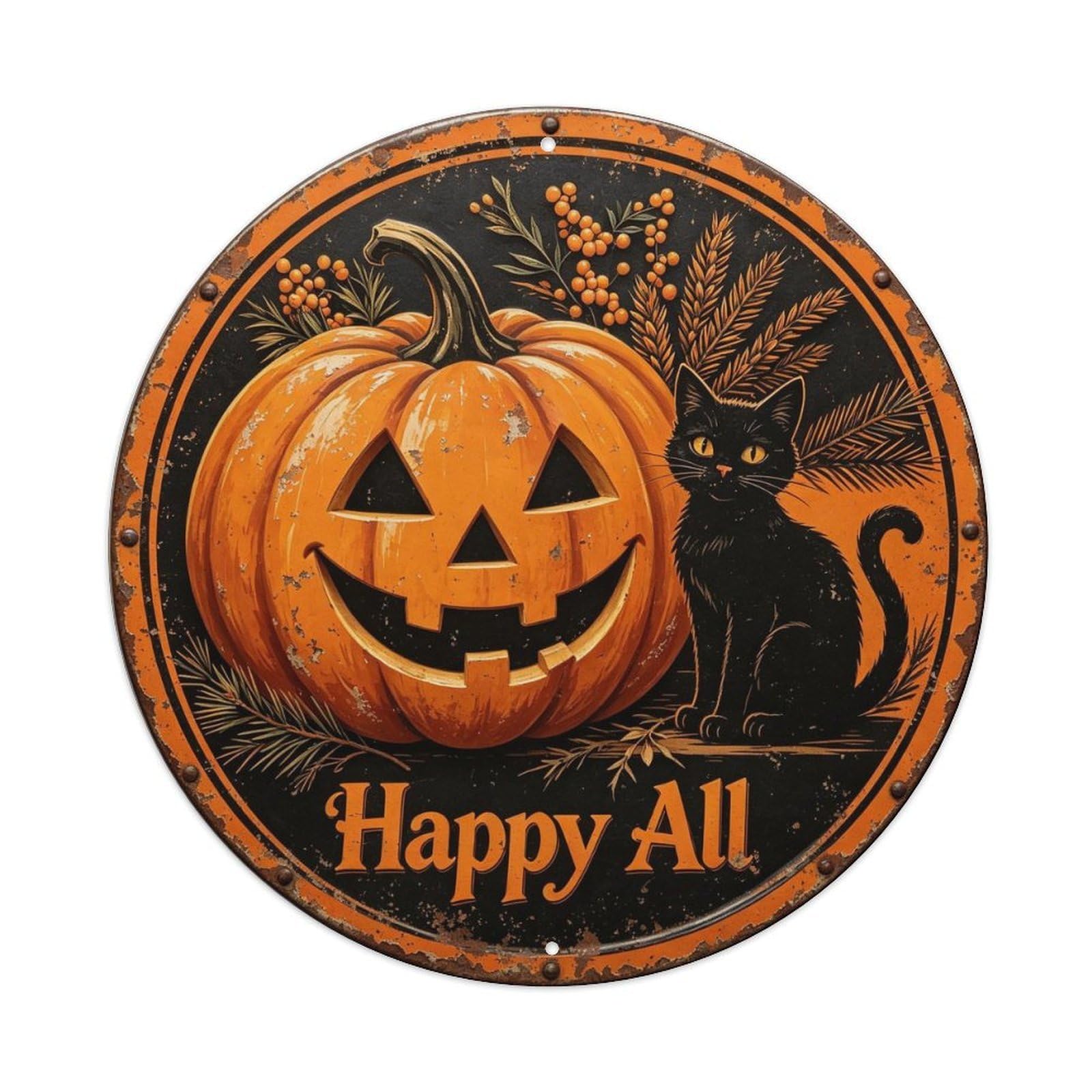 Happy Halloween Metal Tin Sign Plaque