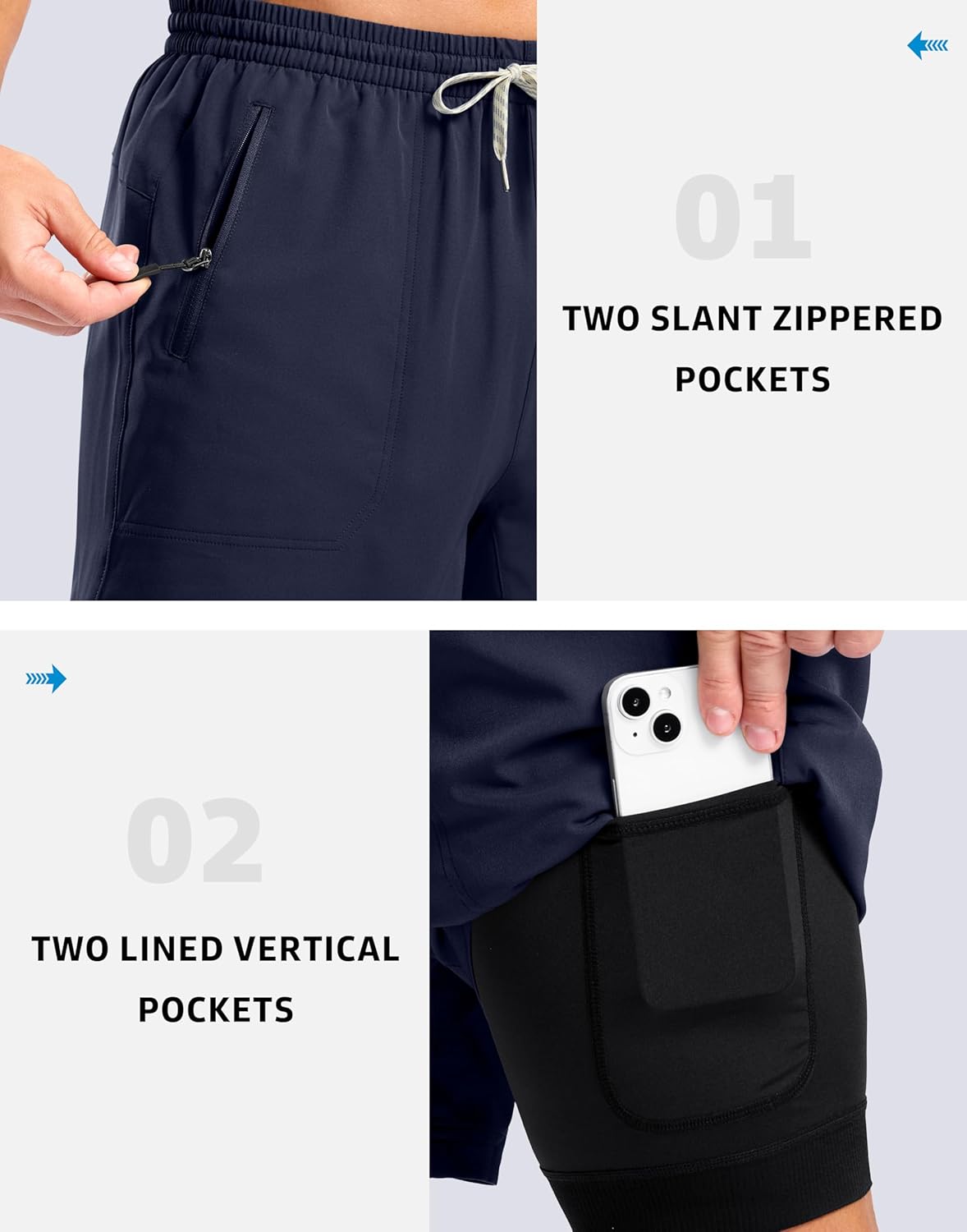 Bikewa Men's Mountain Bike Shorts 4D Padded Loose-fit Cycling Biking Bicycle Riding Biker Shorts for Men Zipper Pockets - Image 6