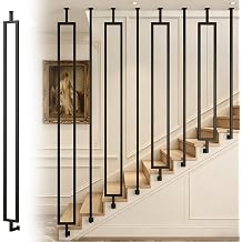 Customizable Staircase Balusters, Side-Mounted Metal Baluster for Level and Slope Staircases, Household & Commercial Baluster Column for Prevent FallingStyle A,24in61cm