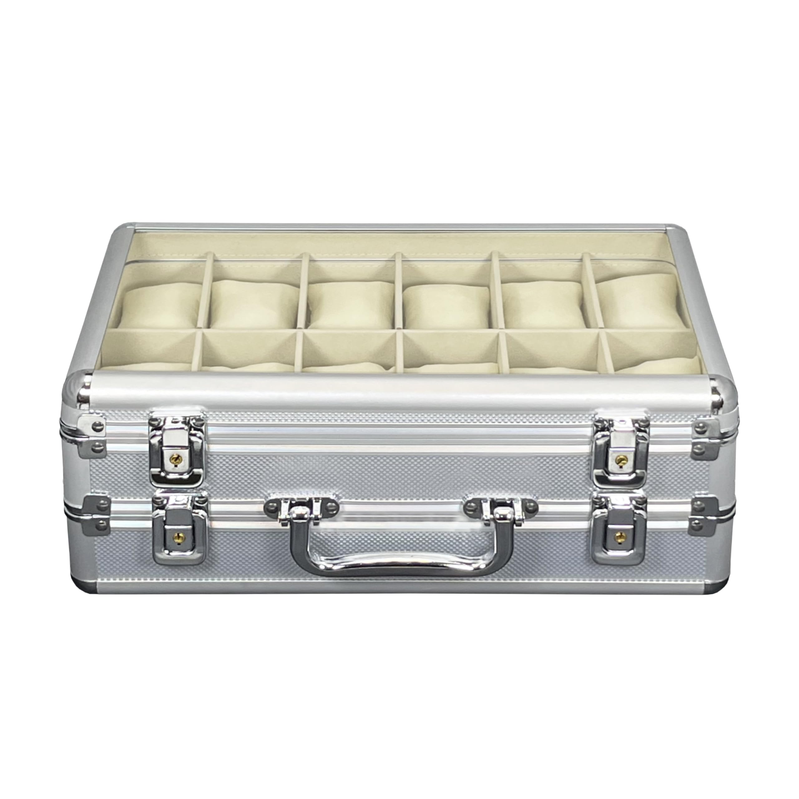 MR Maestro Relojero - Robuste Aluminium Uhrenbox | Platz für 24 Uhren und Schmuck | Ideal für Herrenuhren Watch | Wasserdicht, Aluminium