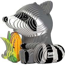 EUGY Raccoon 3D Puzzle, 51 Piece Paper Craft Kit for Kids 6+