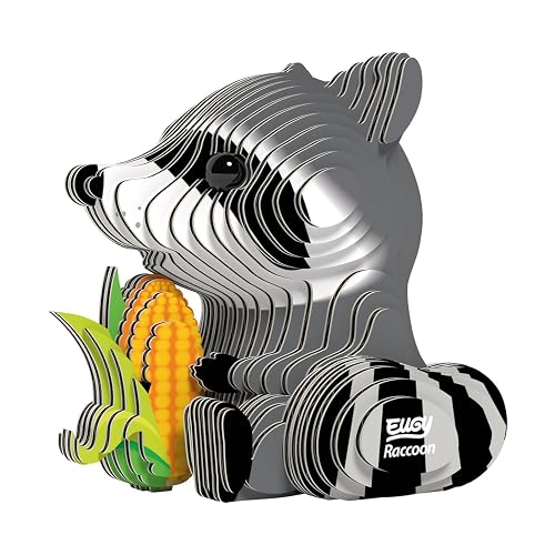 EUGY 103 Mapache. Eco-Friendly 3D Paper Puzzle