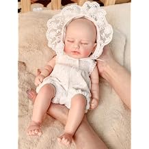 Silicone Baby Doll, 12 Inch Full Body Solid Platinum Silicone Reborn Baby Doll, 2 Lb Weighted, Squishy Realistic Feel, Bebe Reborn with 2 Outfits, Diaper & Pacifier, Gift for Kids Ages 3+