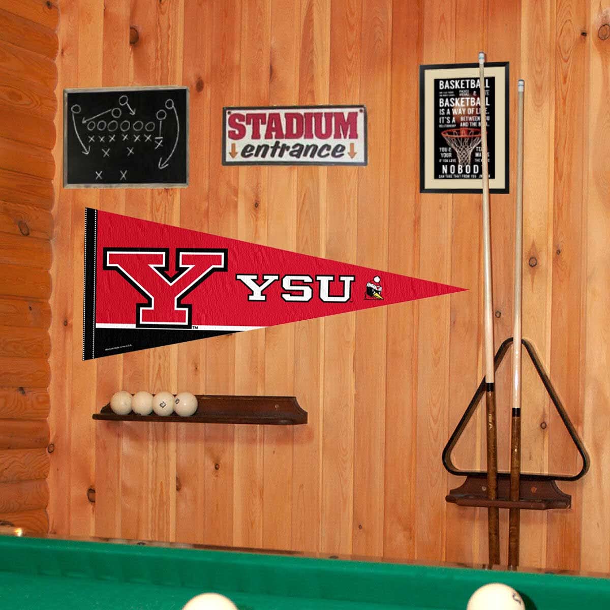 College Flags & Banners Co. Youngstown State Penguins Pennant Full Size Felt