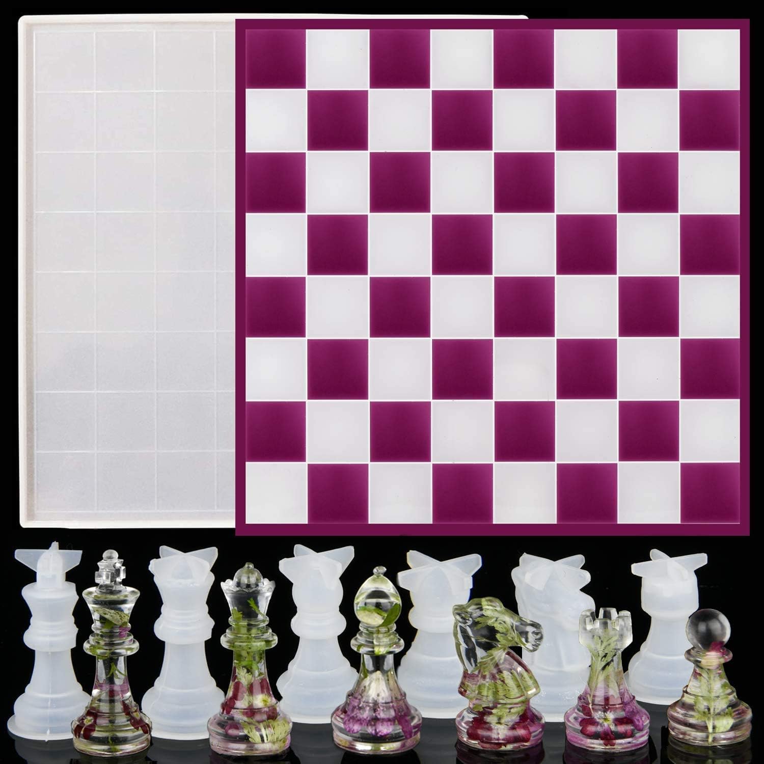 FunShowCase Stampo In Silicone 7-in-1 Per Sottobicchieri In Resina Epossidica - Set Per Creazioni Fai Da Te, Gioielli E Diorami