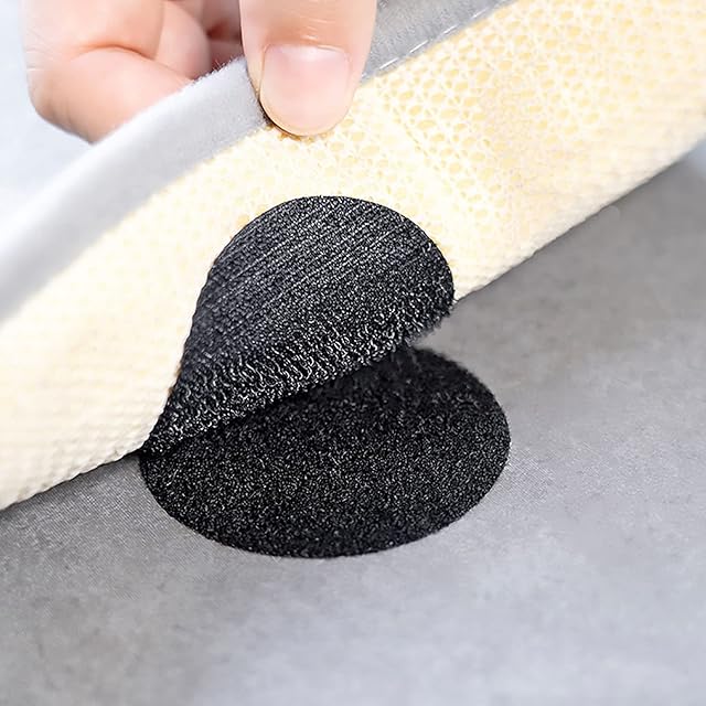 TSHAOUN 20pcs Reusable Rug Grippers Sofa Cushion Fasteners, Washable Rug Pads Carpet Stickers, Fixed Rug Pads Non-Slip for Wooden and Hard Floors, Floor Mats, Tile Floors, Carpets (Round)