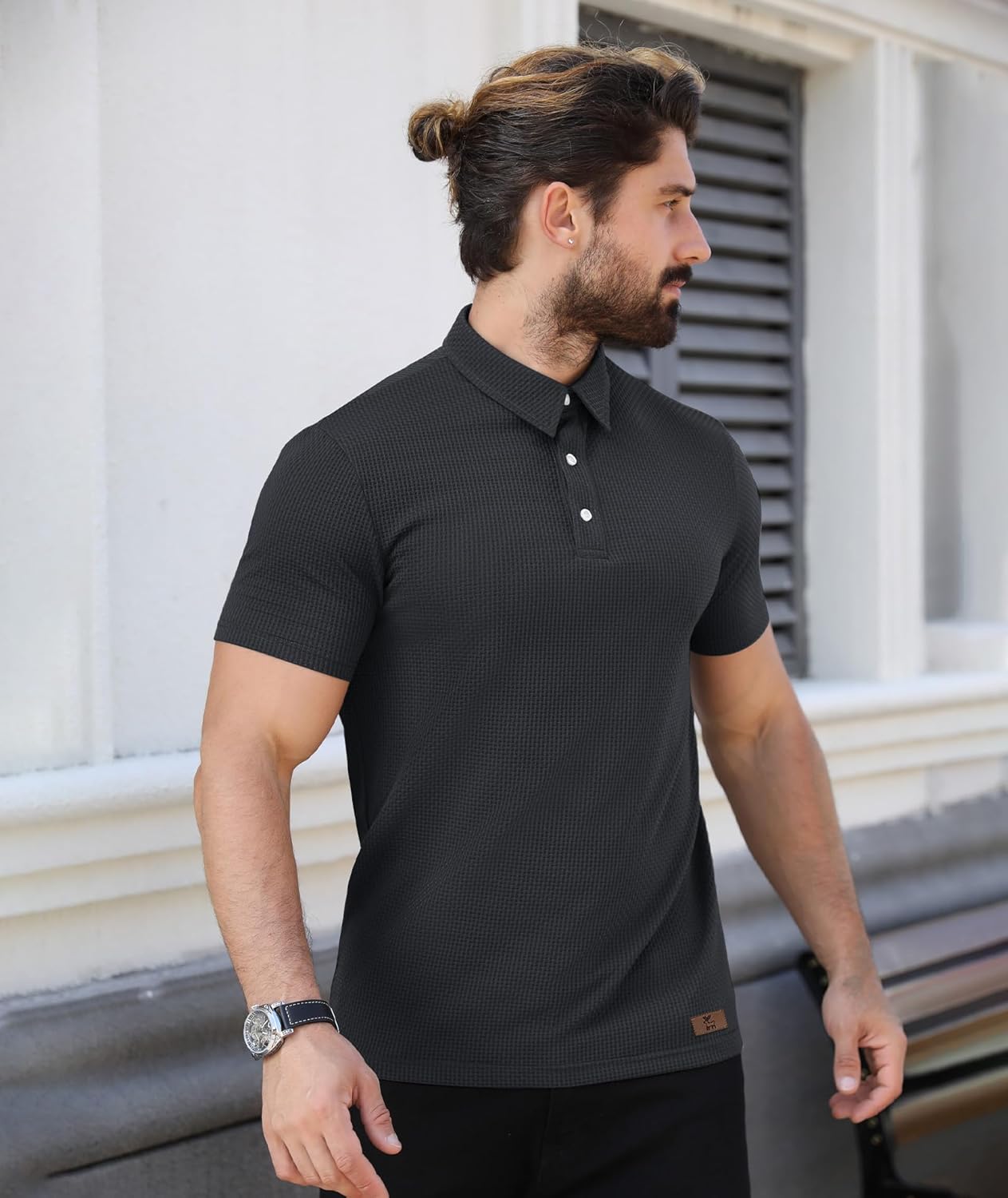 ZITY Mens Polo Shirts Short Sleeve Athletic Golf Polos Moisture Wicking Casual Polo Shirts for Men Jacquard Collared T Shirts - Image 4