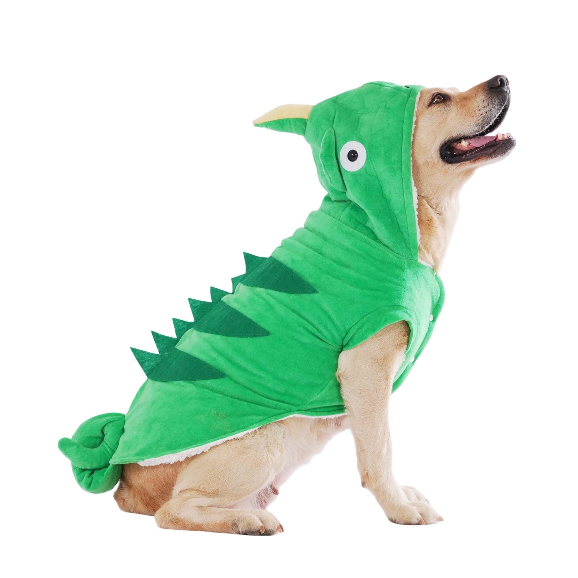 MuYaoPet Chameleon Dog Costume for Halloween,Winter Fleece Pet Cat Coat Jacket for Small Medium Large Dog,Pet Funny Clothes Hoodie Labrador Bulldog Chihuahua (Green,3XL) โ image 1