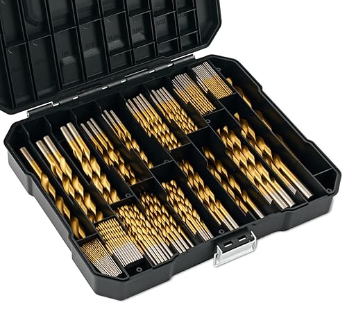 Miniatura 9 de Juego de 13 brocas HSS, juego de brocas de acero de alta velocidad con revestimiento de titanio (1/16"-1/4") para chapa, madera, plástico, diseño