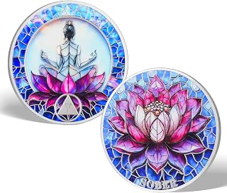 Lotus Meditation 10 Year Sobriety Coin - Ten Year AA Recovery Medallions & Sober Chip, Empowering Sobriety Gifts for Women Celebrating Sober Alcoholics Anonymous Token for Support